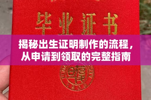 户县揭秘出生证明制作的流程，从申请到领取的完整指南
